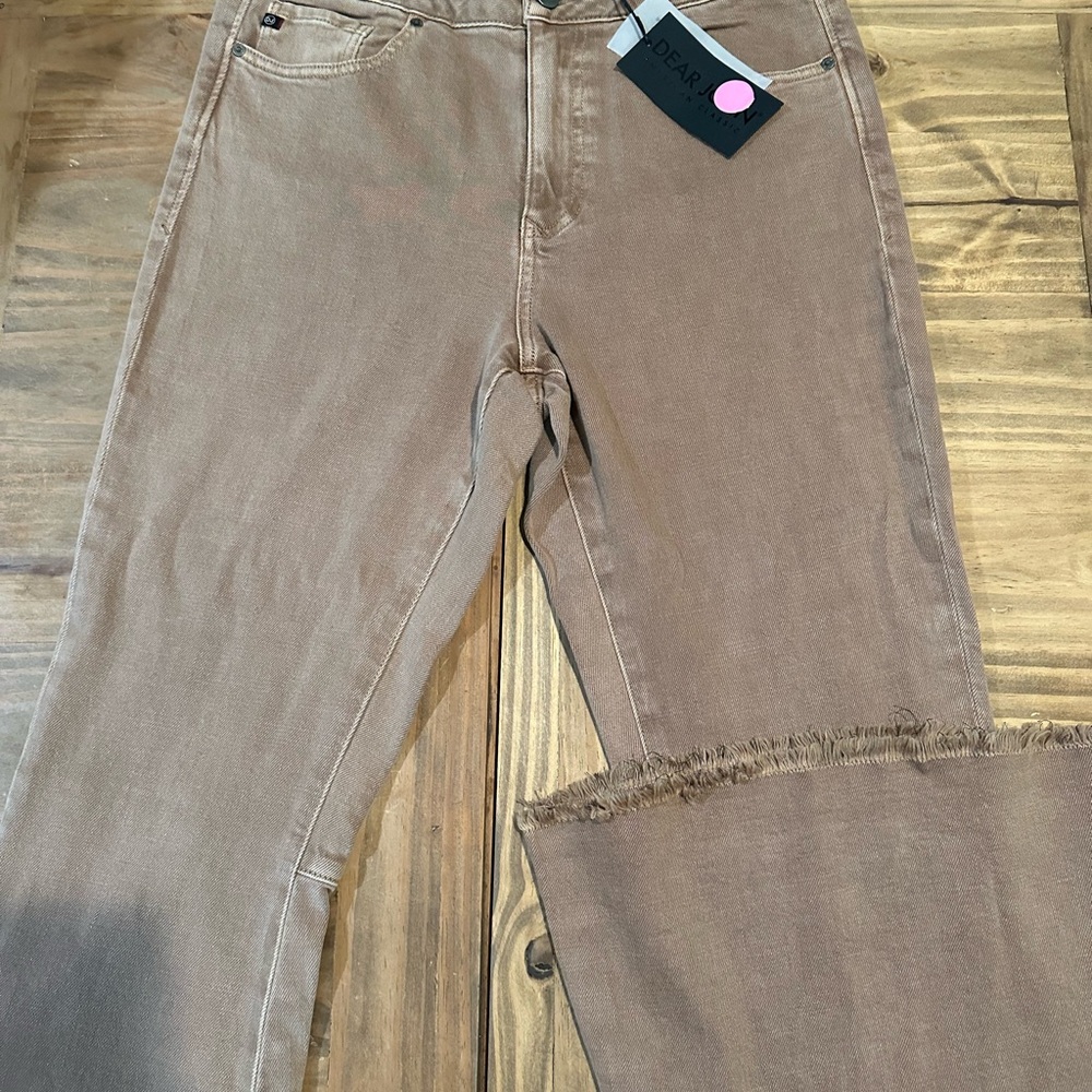 DEAR JOHN Brown Frayed Hem Jeans